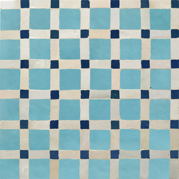 Mosaic House Moroccan tile Fes 13-1-15 White,   Light Turquoise,   Cobalt Blue,    solid zellige, mosaic, zellij, field, pattern, glaze, simple, classic 